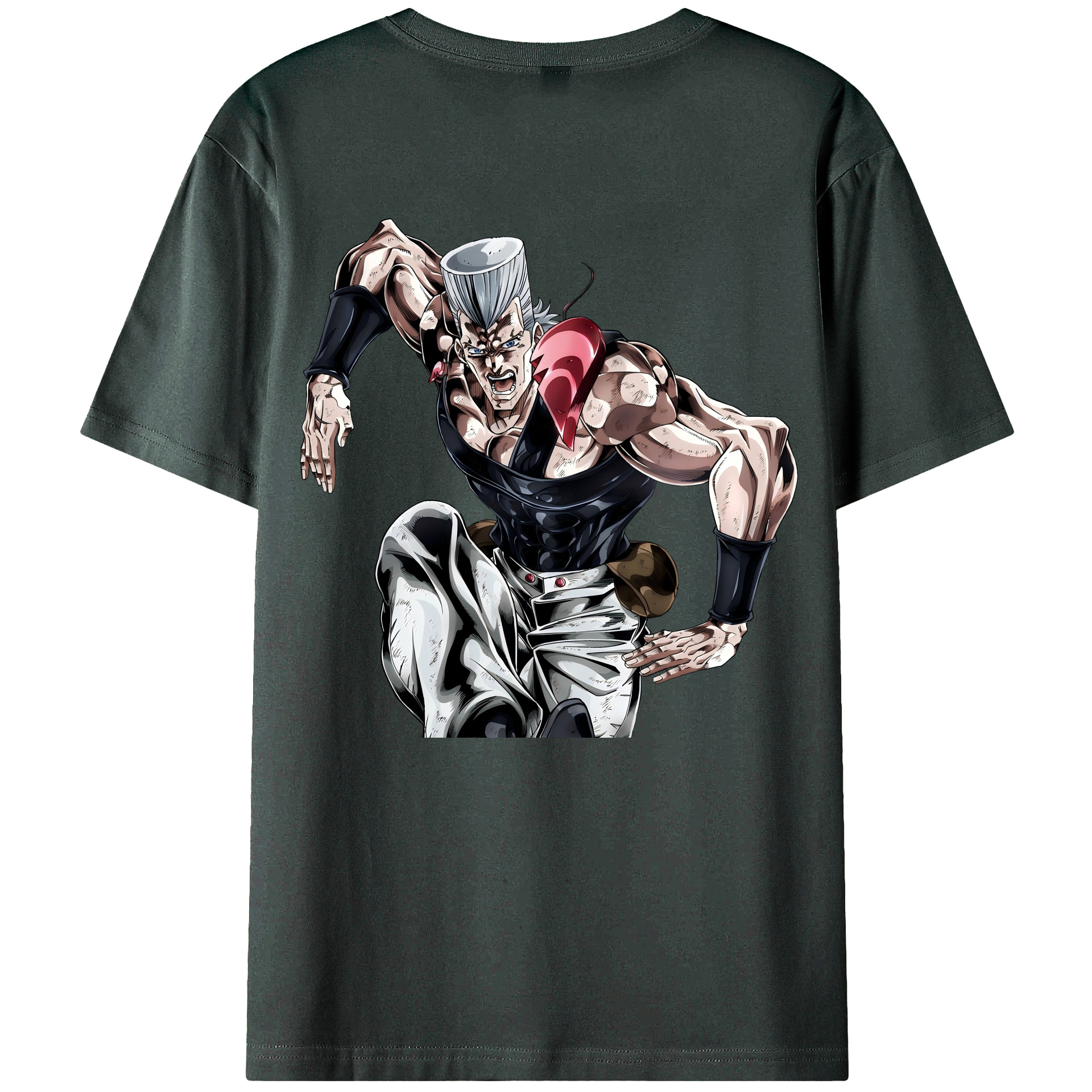 （画像用） ジョジョの奇妙な冒険 ジャン＝ピエール?ポルナレフ JoJo's Bizarre Adventure Jan Pierre Polnareff 綿100％ メンズ半袖Tシャツ（バックプリント） 通気性